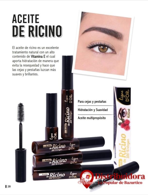 ACEITE DE RECINO PARA HIDRATAR CEJAS Y PESTANAS DE LIGNE D´OR