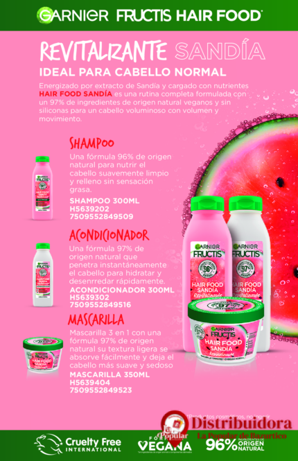 ACONDICIONADOR REVITALIZANTE HAIR FOOD SANDIA DE GARNIER 300ML