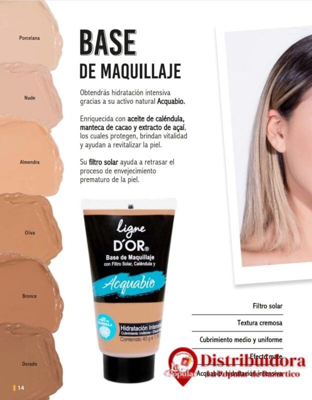 BASE DE MAQUILLAJE CON FILTRO SOLAR DE LIGNE D´OR