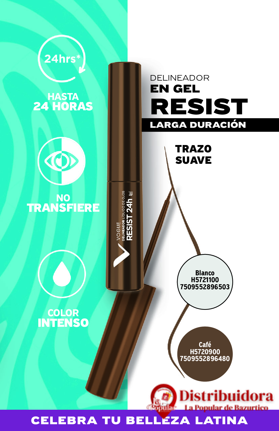 DELINEADOIR RESIT EN GEL LARGA DURACION, DE VOGUE DELINEADOIR RESIT EN GEL LARGA DURACION DE VOGUE