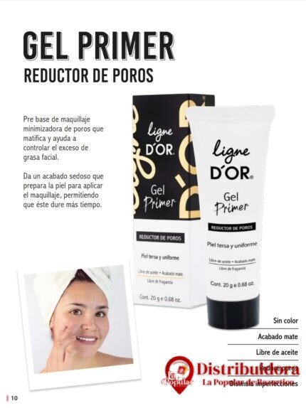 GEL PRIMER REDUCTOR DE POROS, CONT 20G DE LIGNE D´OR