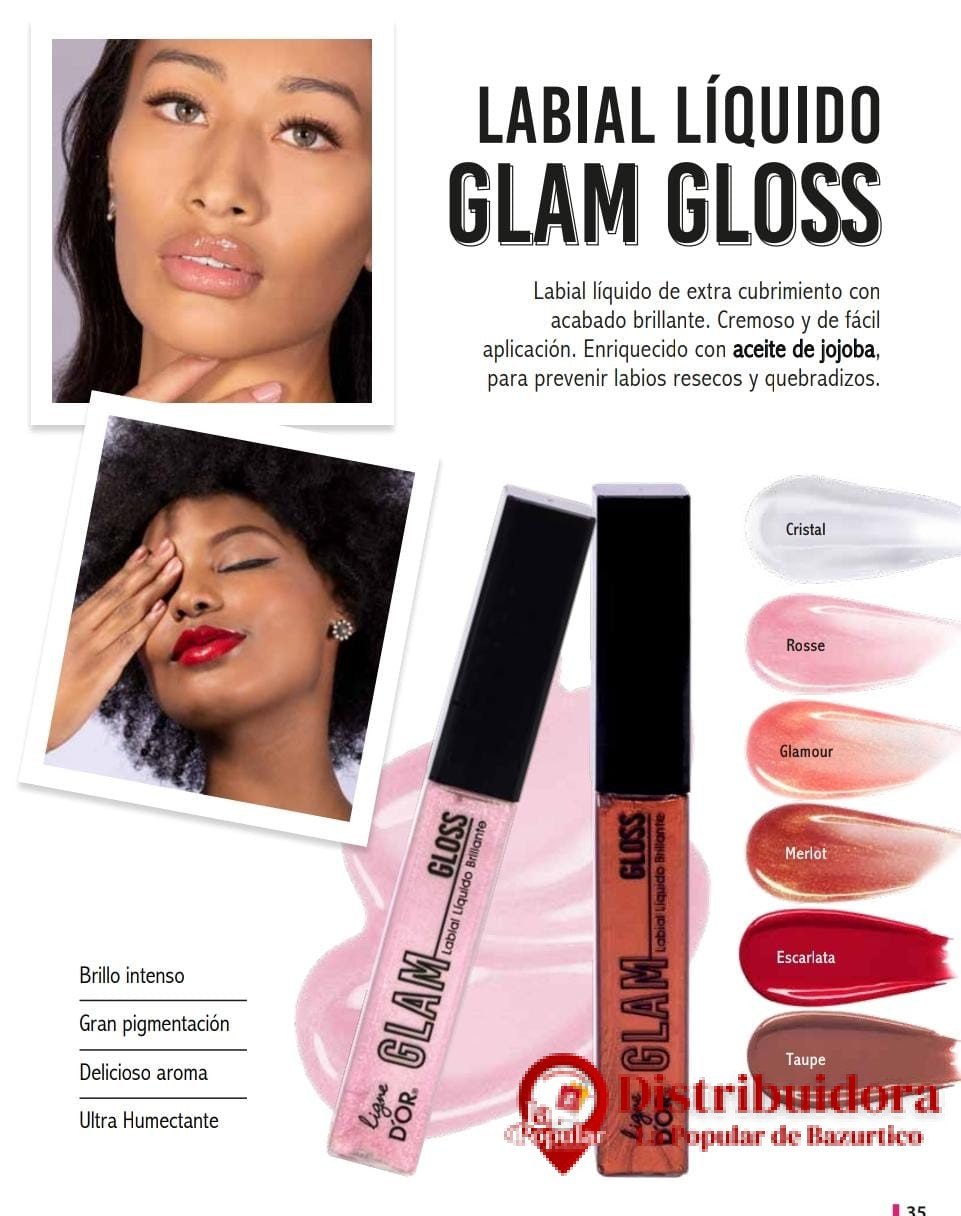 LABIAL LIQUIDO GLAM GLOSS, DE LIGNE D´OR LABIAL LIQUIDO GLAM GLOSS DE LIGNE D´OR