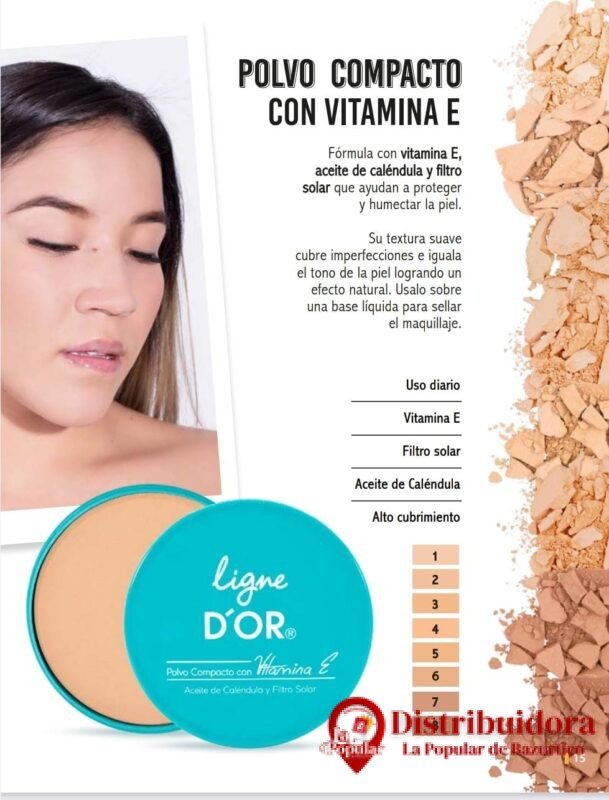 POLVO COMPACTO CON VITAMINA E DE LIGNE D´OR