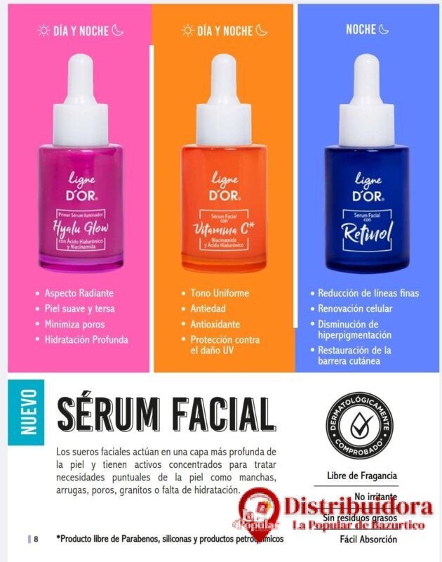 SERUM FACIAL DIA Y NOCHE DE LIGNE D´OR