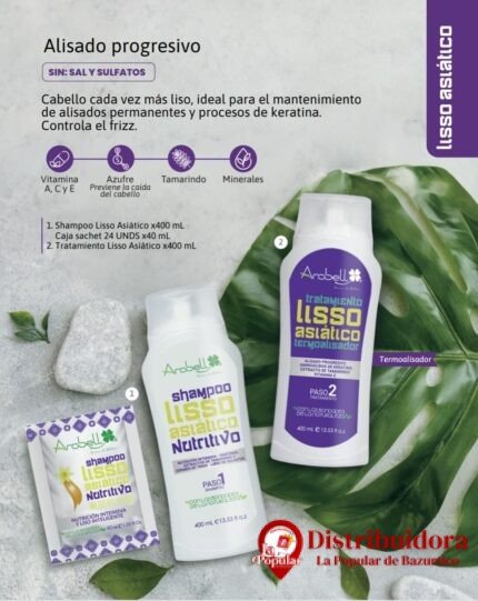 SHAMPOO LISSO ASIATICO NUTRITIVO 400ML DE AROBEL