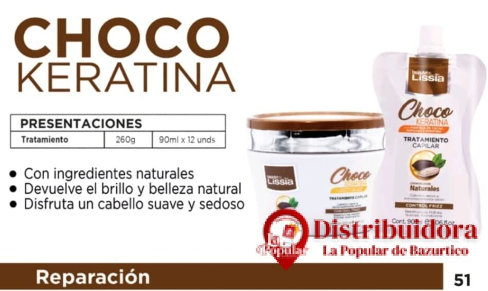 TRATAMIENTO REPARADOR CHOCOKERATINA 260G MARCA LISSIA TRATAMIENTO REPARADOR CHOCOKERATINA 260G MARCA LISSIA
