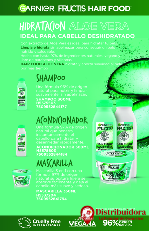 SHAMPOO HIDRATACION HAIR FOOD ALOE VERA 300ML DE GARNIER
