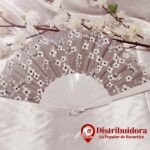 ABANICO FLOREZ GRIS