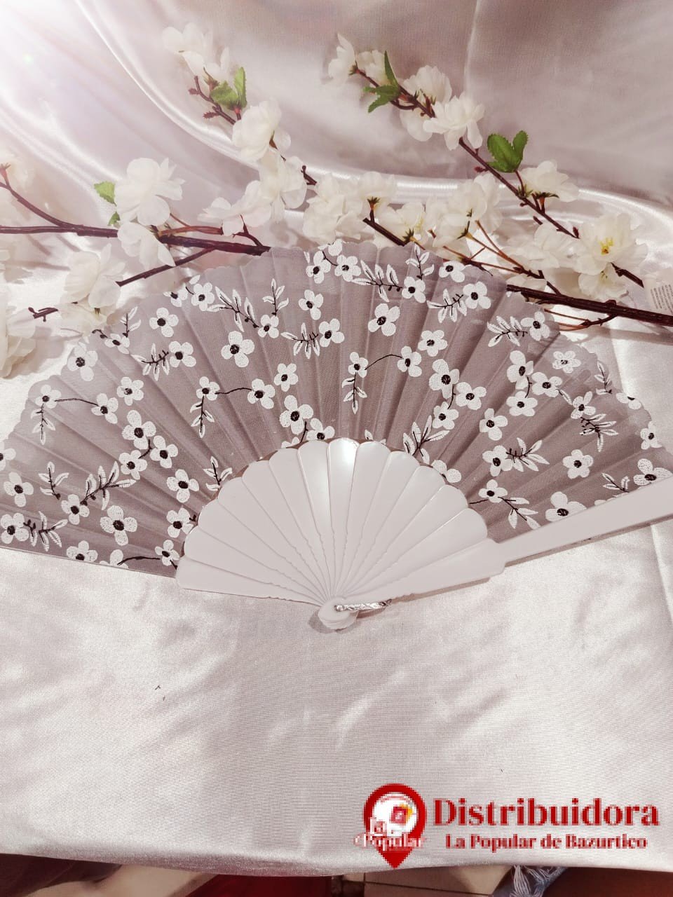 ABANICO FLOREZ GRIS ABANICO FLOREZ GRIS
